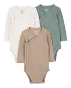 Baby 3-Pack Side-Snap Bodysuits, image 1 of 8 slides