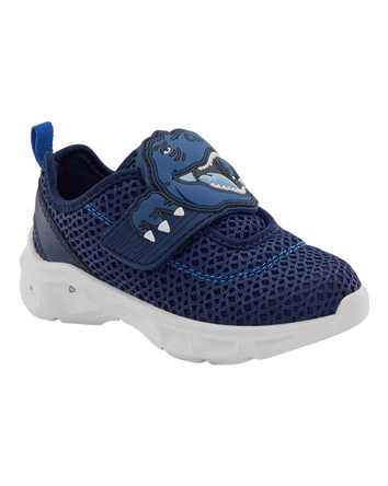 Toddler Dinosaur Light-Up Athletic Sneakers - Navy, 
