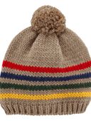 Brown - Kid Striped Knit Cap