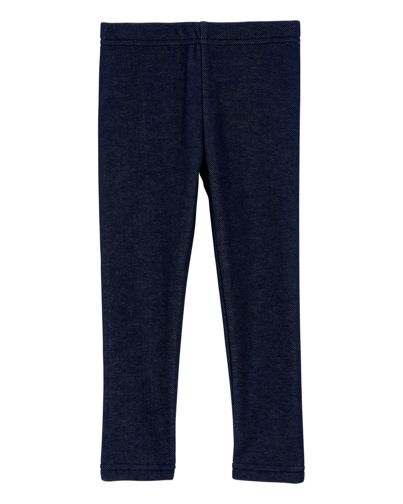 Toddler Faux Denim Cozy Fleece Leggings, image 4 of 7 slides