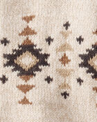 Toddler Boy Aztec Zip-Up Sweater - Ivory, image 2 of 3 slides