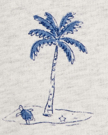 Toddler  2-Piece Beach Print Short Set - Grey, 