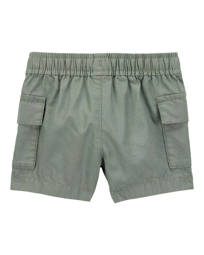 Baby Cargo Drawstring Shorts - Green, image 2 of 4 slides
