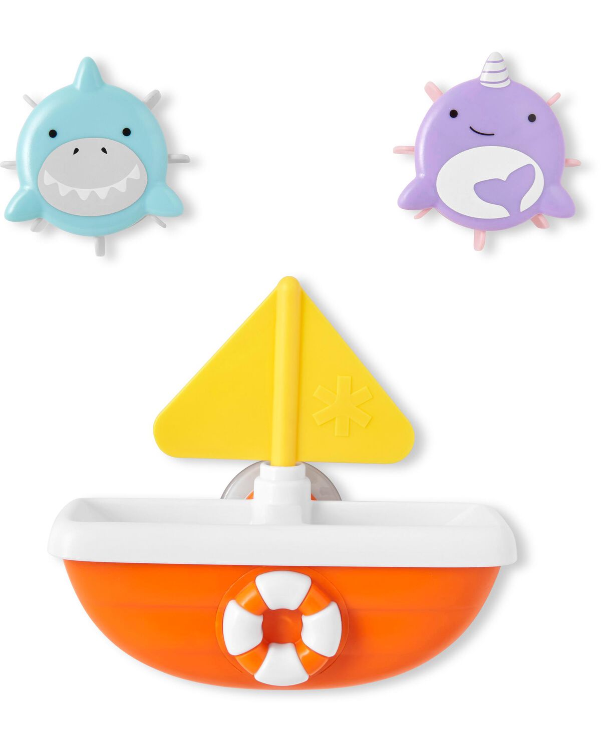 Shark/Narwhal ZOO® Tip & Spin Boat Baby Bath Toy