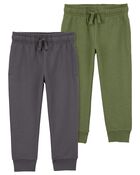 Baby 2-Pack Pull-On French Terry Joggers, image 1 of 4 slides