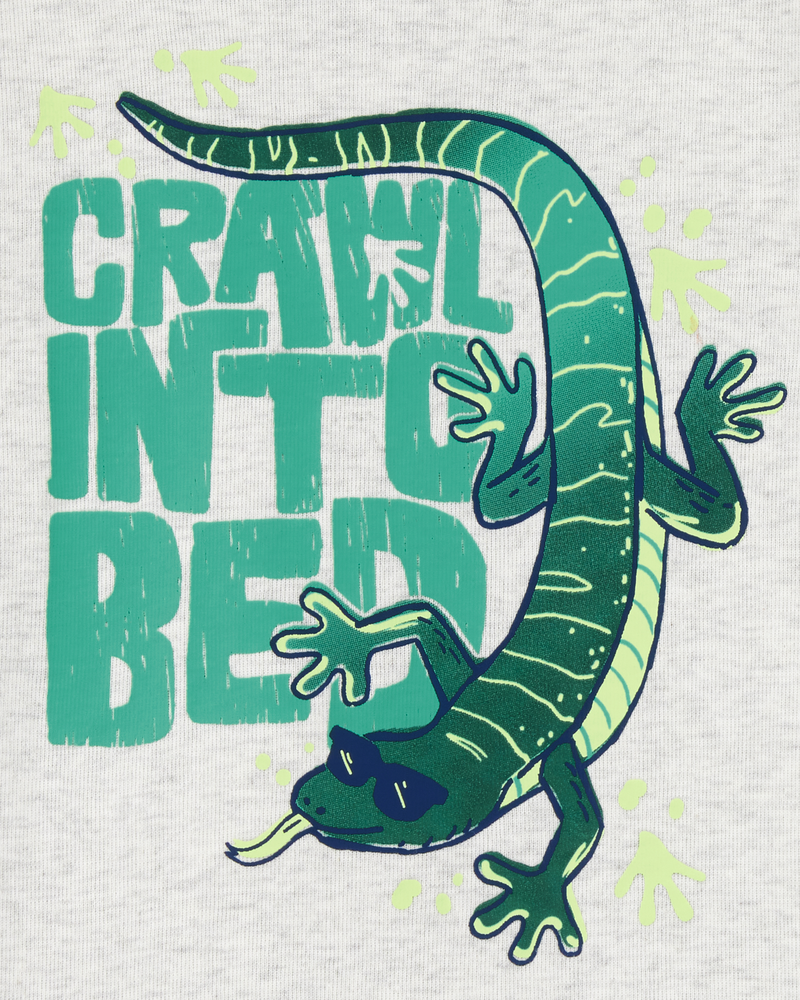 Baby 4-Piece Lizard Cotton Blend Pajamas - Green, image 3 of 4 slides