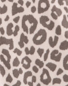 Girls Leopard Print Fleece Long-Sleeve Snug Fit 1-Piece Pajamas, image 2 of 3 slides