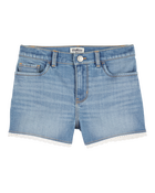 Kid Eyelet Hem Iconic Denim Short - Brit Wash, image 1 of 5 slides