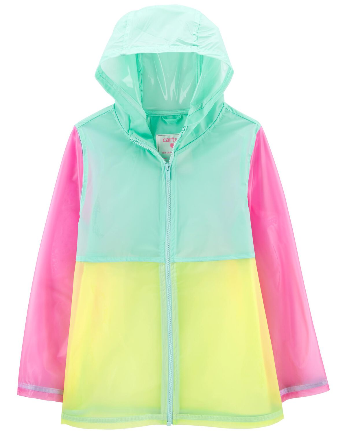 Multi Kid Rainbow Translucent Rain Jacket | carters.com
