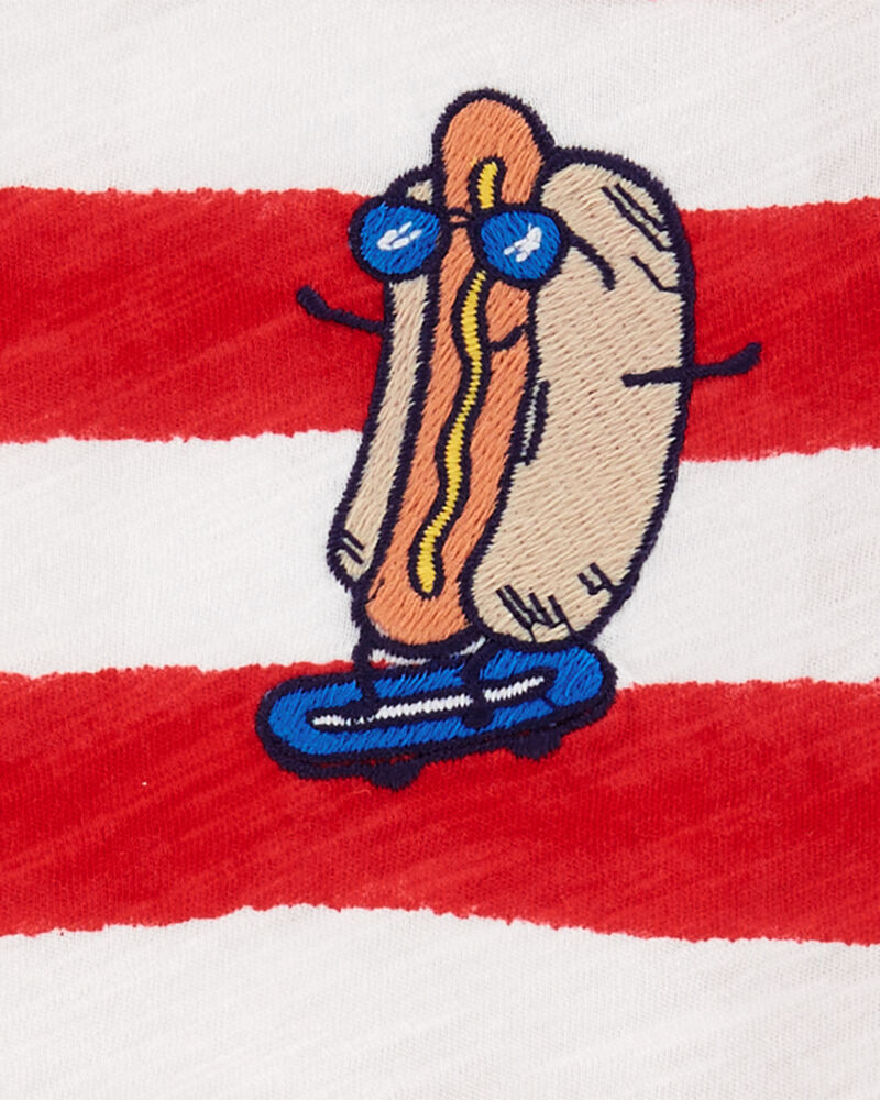 Toddler Striped Hot Dog Graphic Tee, image 2 of 2 slides