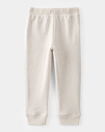 Toddler Girl Solid Fleece Drawstring Joggers - Oatmeal, 