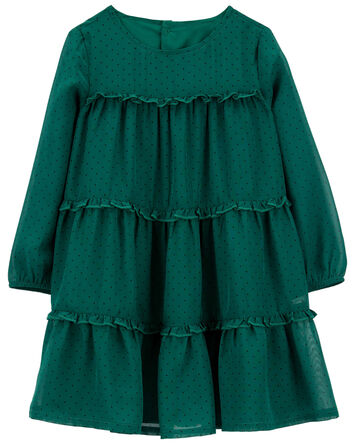 Toddler Crepe Chiffon Holiday Dress, 