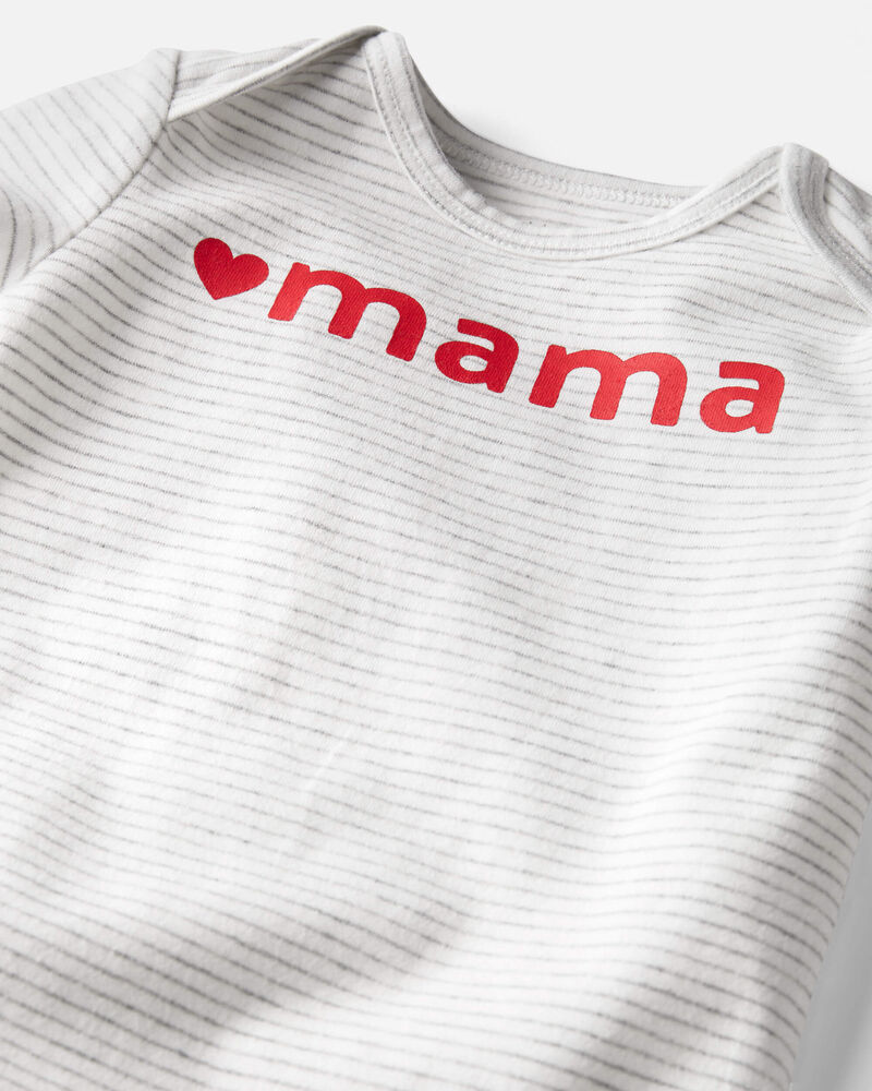 Baby Organic Cotton Mama Bodysuit, image 3 of 5 slides