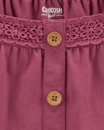 Toddler Crochet Flutter Button-Front Shirt, 