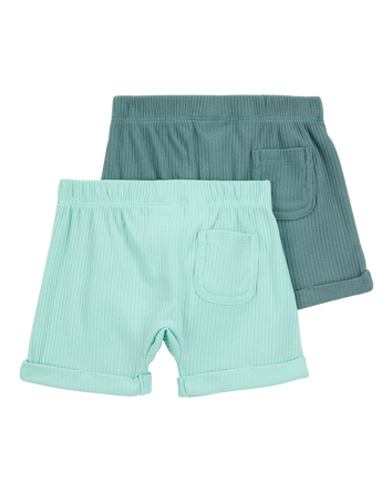 Baby 2-Pack Pull-On Shorts - Blue, 