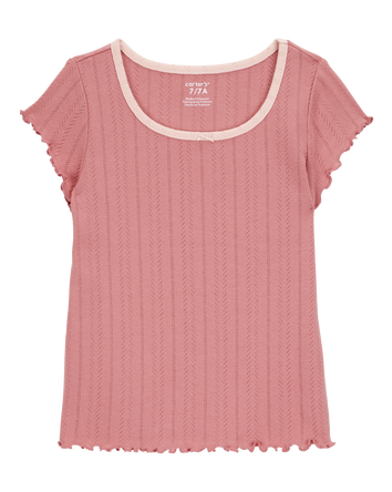 Kid Pointelle Baby Tee - Pink, 