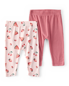 Baby Girl 2-Pack PurelySoft Pull-On Pants - Pink, image 1 of 7 slides