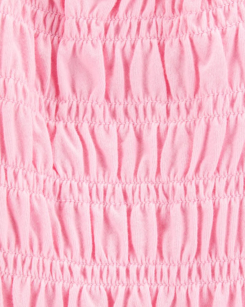 Toddler Short-Sleeve Smocked Top - Pink, image 2 of 3 slides
