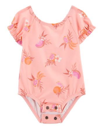 Baby 1-Piece Fruit Swimsuit - Coral, 