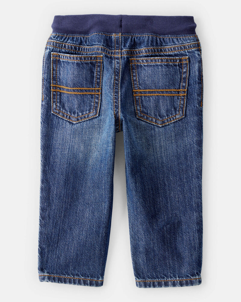 Baby Pull-On Denim Pants - Blue, image 2 of 4 slides
