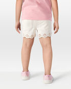 Toddler Iconic Eyelet Short - Cream, image 3 of 7 slides