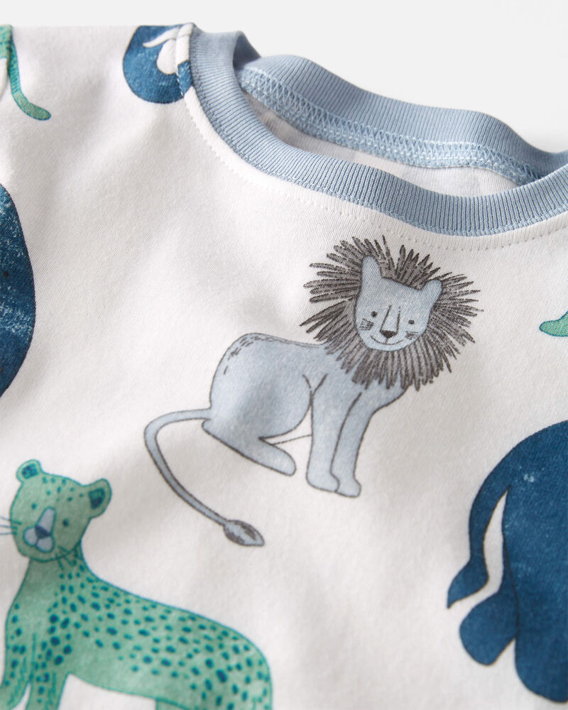 Toddler Organic Cotton Pajamas Set in Wildlife Print, image 3 of 5 slides