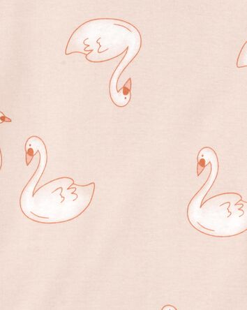 Toddler 4-Piece Floral Swan 100% Snug Fit Cotton Pajamas, 