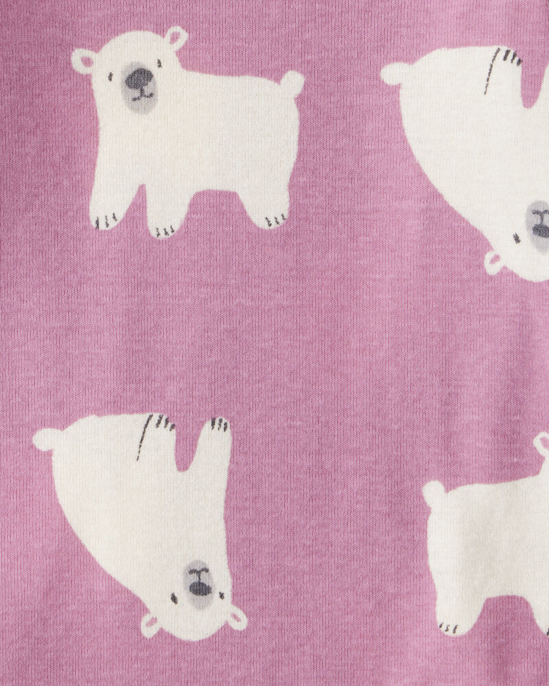 Baby Girl 4-Pack Polar Bear Print Cotton Long-Sleeve Multipack Bodysuits - White/Purple/Blue, image 4 of 6 slides