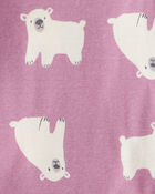Baby Girl 4-Pack Polar Bear Print Cotton Long-Sleeve Multipack Bodysuits - White/Purple/Blue, image 4 of 6 slides