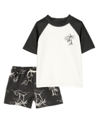 Toddler 2-Piece Palm Tree Rashguard & Trunks Set
, image 1 of 7 slides