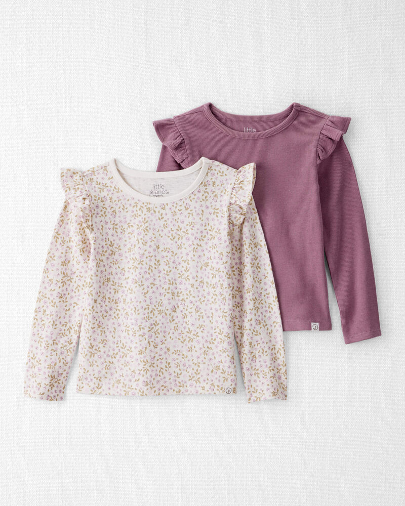 Toddler Girl 
2-Pack Organic Cotton Tees in Botanic Muse Print, image 1 of 6 slides