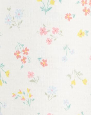 Toddler Girl Floral Loose Fit 2-Piece Pajamas - White, 