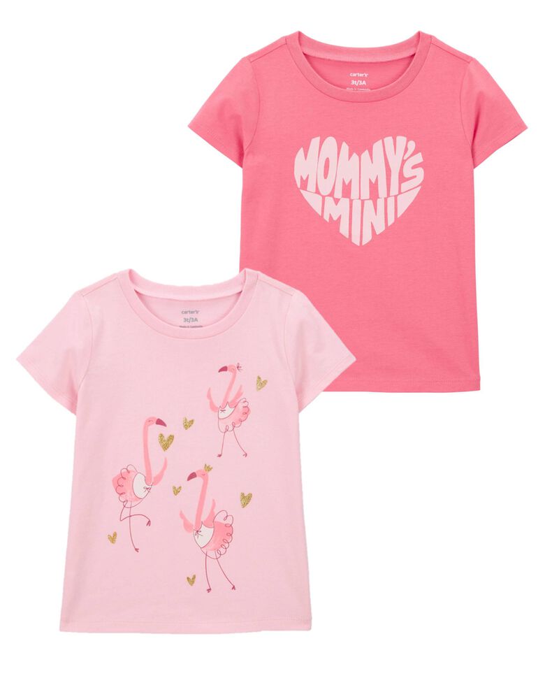 Toddler 2-Pack Flamingo Graphic Tees, image 1 of 1 slides