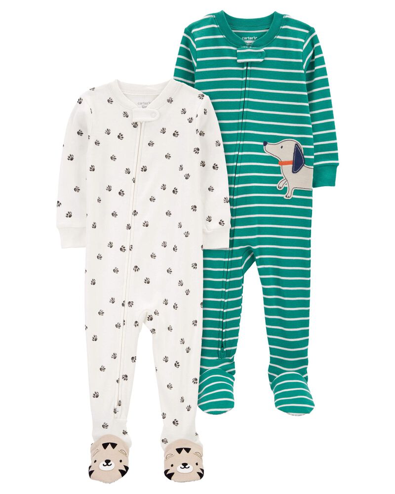Baby 2-Pack 100% Snug Fit Cotton 1-Piece Footie Pajamas
, image 1 of 6 slides