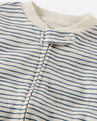 Baby Organic Cotton Sleep & Play Pajamas in Stripes, image 2 of 5 slides