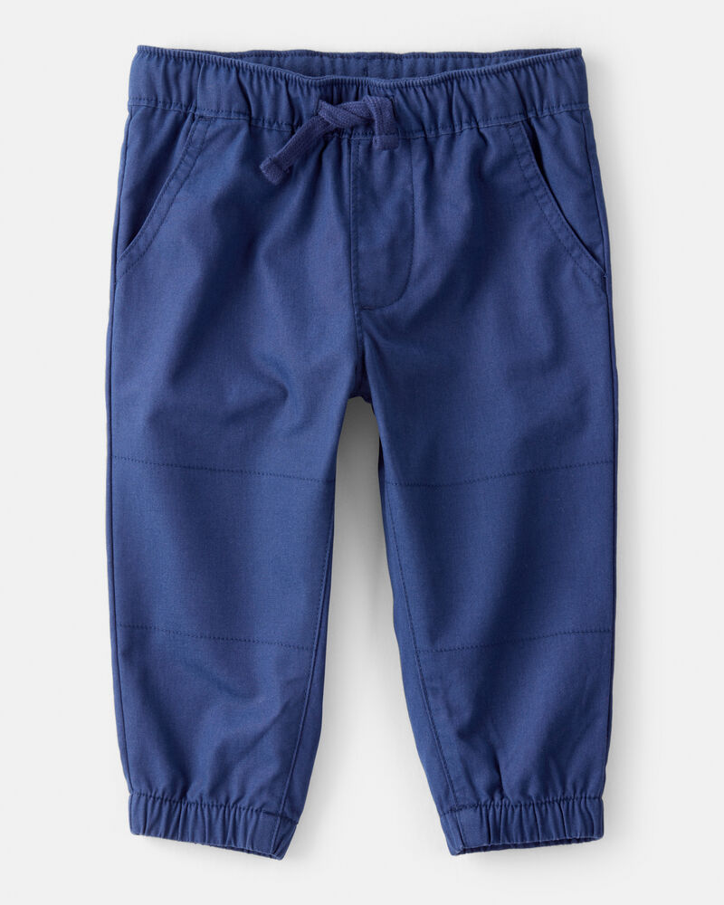 Baby Boy Cotton Pull-On Fashion Pants - Navy, image 1 of 4 slides