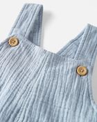 Toddler Organic Cotton Gauze Shortall in Blue, image 3 of 5 slides