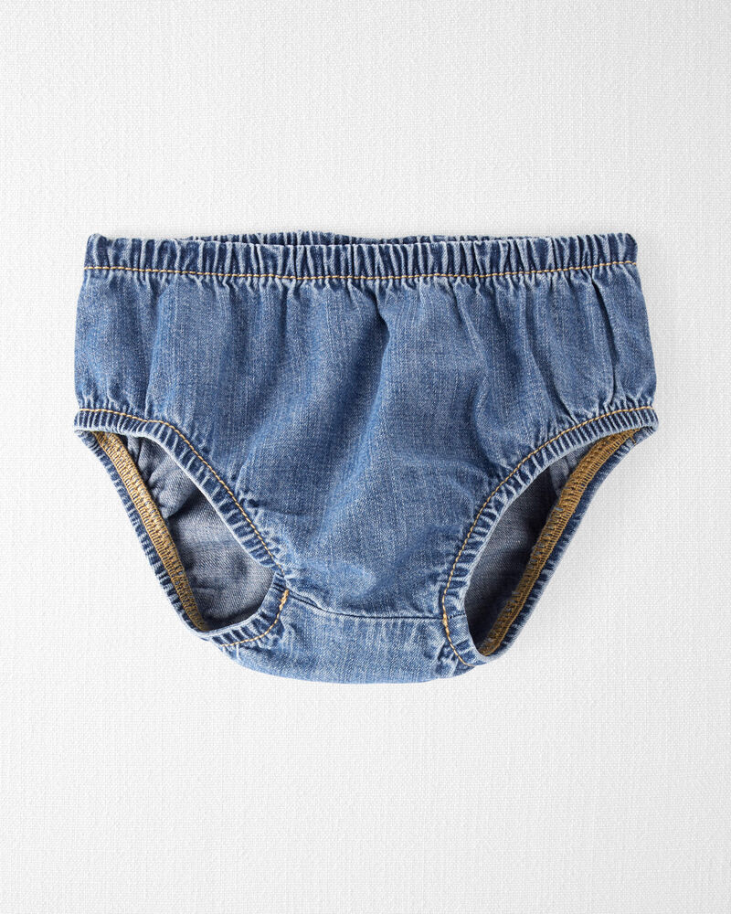 Baby Organic Cotton Chambray Pocket Dress, image 3 of 6 slides