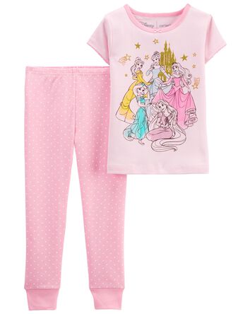 Toddler 2-Piece Disney Princess 100% Snug Fit Cotton Pajamas, 