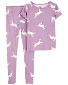 Kid 2-Piece Unicorn 100% Snug Fit Cotton Pajamas, image 1 of 2 slides