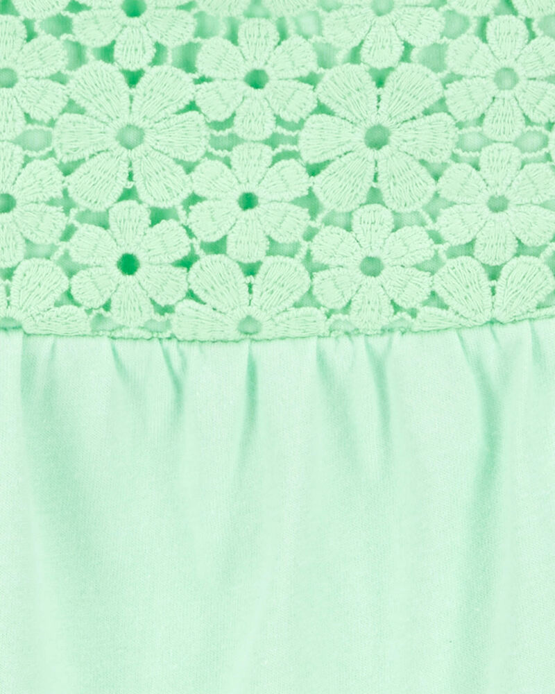 Baby 2-Piece Crochet Sleeveless Top & Floral Poplin Shorts Set

, image 2 of 5 slides