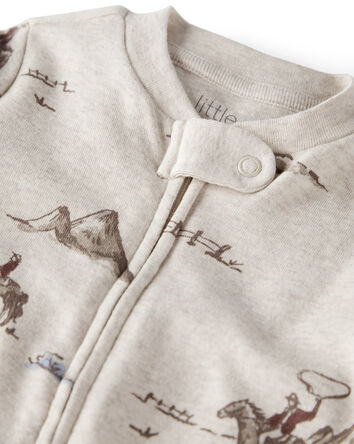 Baby Organic Cotton Sleep & Play Pajamas in Western Rodeo Print, 