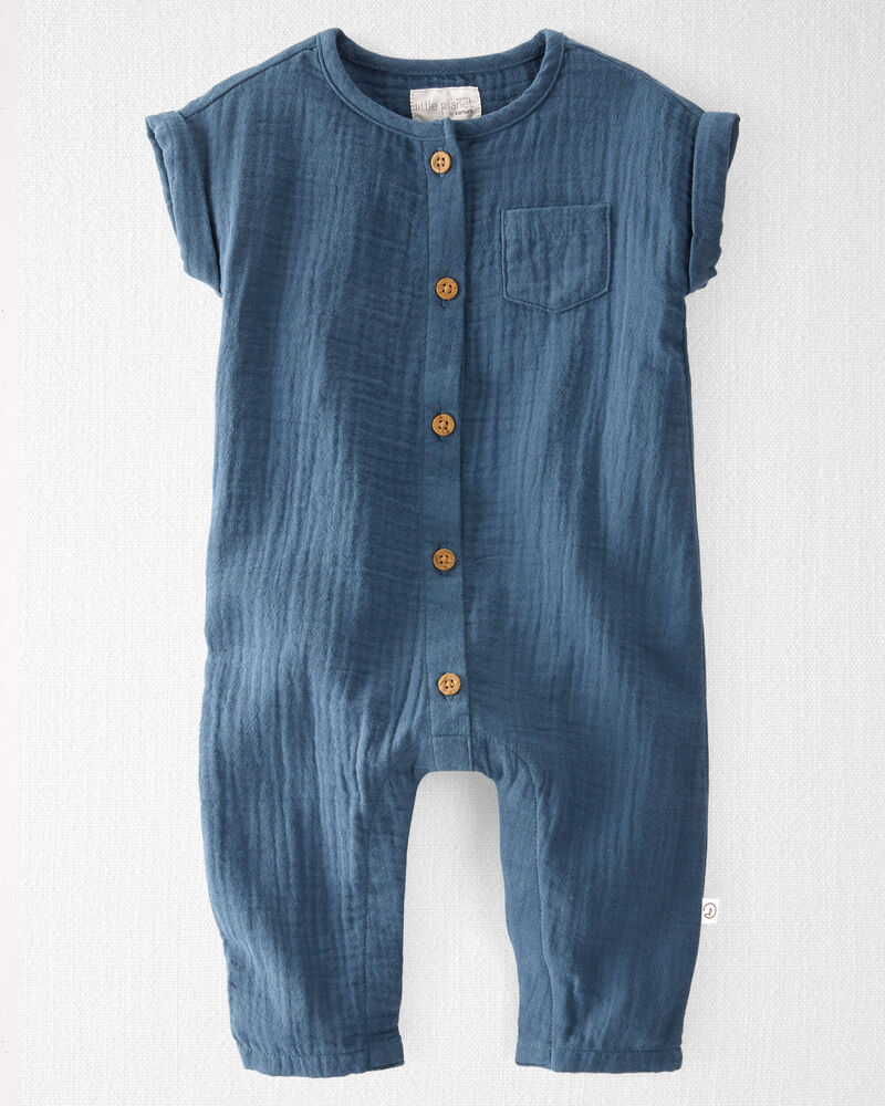 Baby Organic Cotton Gauze Jumpsuit, image 1 of 3 slides