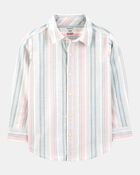 Kid Striped Woven Long-Sleeve Button-Down Shirt, image 1 of 3 slides