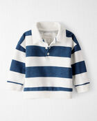 Baby Boy Organic Cotton Henley Top in Stripes, image 1 of 5 slides