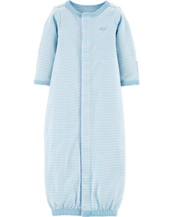 Baby Preemie Striped Cotton Sleeper Gown, 