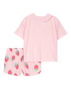 Kid 4-Piece Loose Fit Pajamas, image 2 of 8 slides