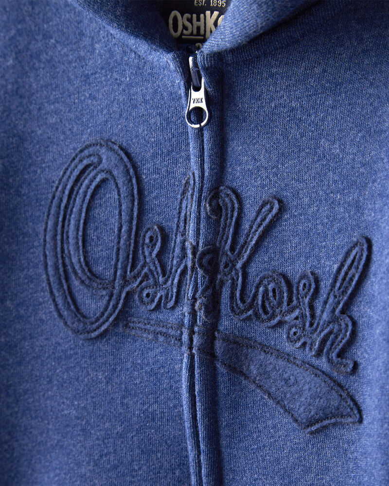 Toddler Boy OshKosh Fleece Logo Zip Jacket - Navy, image 2 of 4 slides