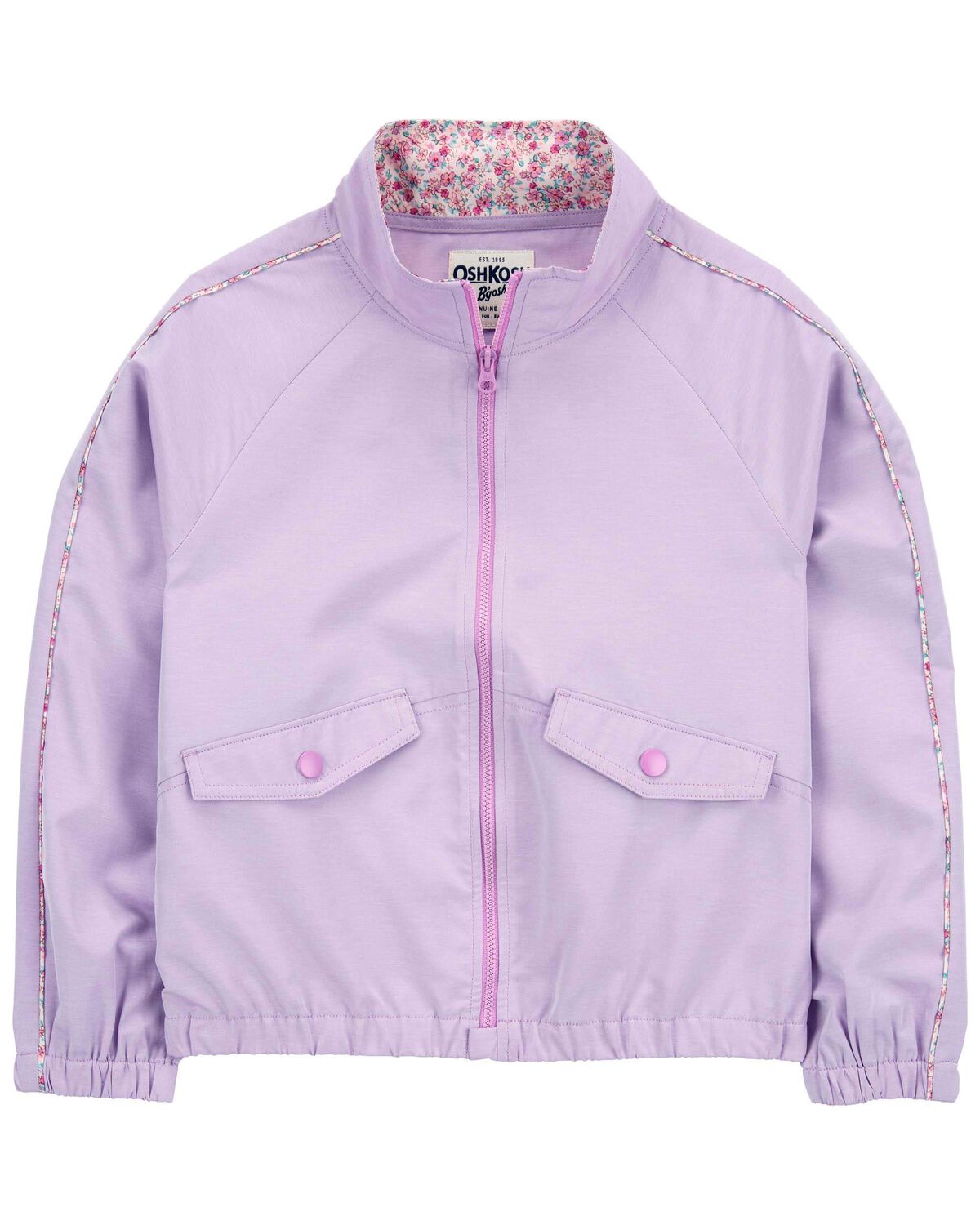 Purple Kid Active Poplin Zip Jacket