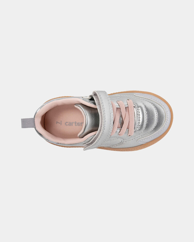 Toddler Girl Athletic Sneakers - Silver/Brown, image 4 of 6 slides